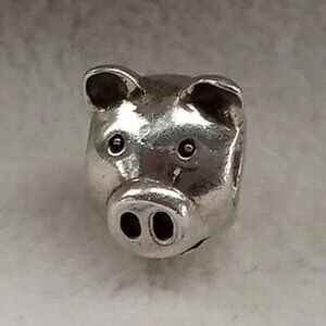 Pandora Sterling Silver Pig Animal Farm Charm Bead Authentic Rare